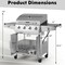 Costway 5-Burner Propane Gas BBQ Grill withSide Burner,Thermometer,Prep Table 50000 BTU